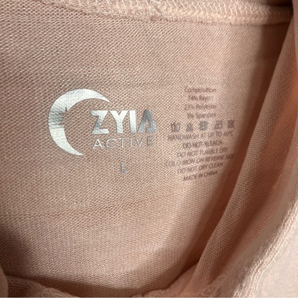 ZYIA active boyfriend hoodie loungewear peach womens size small medium large XL - Picture 3 of 7